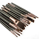 Women Pro Makeup Beauty Cosmetic Tools Makeup Brush Holder Black + Set of 20PCS Face Foundation Eye Lip Beauty Makeup Brushes Black Brown