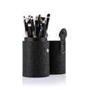 Women Pro Makeup Beauty Cosmetic Tools Makeup Brush Holder Black + Set of 20PCS Face Foundation Eye Lip Beauty Makeup Brushes Brown Black