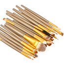 Women Pro Makeup Beauty Cosmetic Tools Makeup Brush Holder White + Set of 20PCS Face Foundation Eye Lip Beauty Makeup Brushes Brown Gold