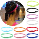 Fashionable Elastic Hair Band Yoga Fitness Gym Running Jogging Double Band Sport Headband Hair Accessory Fluorescent Pink