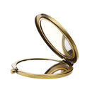 Vintage Alloy Metal Folding Beauty Pocket Mirror Compact Cosmetic Mirror Magnifying Make Up Tool