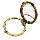 Vintage Alloy Metal Folding Beauty Pocket Mirror Compact Cosmetic Mirror Magnifying Make Up Tool