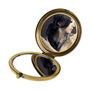 Vintage Alloy Metal Folding Beauty Pocket Mirror Compact Cosmetic Mirror Magnifying Make Up Tool