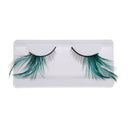 Pair Of False Feather Exaggeration Cosmetic Eyelashes Extensions Makeup Fancy Dress Halloween Cosmetic Tools 5-30MM Green