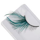 Pair Of False Feather Exaggeration Cosmetic Eyelashes Extensions Makeup Fancy Dress Halloween Cosmetic Tools 5-30MM Green