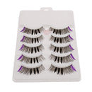 5 Pair Natural Long Thick Soft False Eyelashes lashes Handmade Makeup Purple