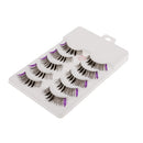 5 Pair Natural Long Thick Soft False Eyelashes lashes Handmade Makeup Purple