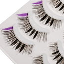 5 Pair Natural Long Thick Soft False Eyelashes lashes Handmade Makeup Purple