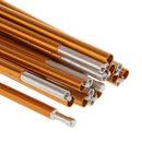 Foldable Retractable 11 Sections Tent Poles Outdoor Travel Hiking Accessories 365cm Gold