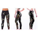 Women Girls Breathable Soft Smooth Yoga Fitness Gym Clothing Fashionable Print Sports Pants Leggings Stretch Trousers