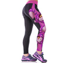 Women Girls Breathable Soft Smooth Yoga Fitness Gym Clothing Fashionable Print Sports Pants Leggings Stretch Trousers