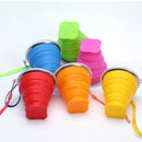 Silicone Camping Folding Cup Collapsible Trip Outdoor Travel Tool Rose Red