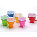 Silicone Camping Folding Cup Collapsible Trip Outdoor Travel Tool Rose Red