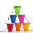Silicone Camping Folding Cup Collapsible Trip Outdoor Travel Tool Rose Red