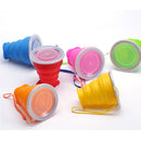 Silicone Camping Folding Cup Collapsible Trip Outdoor Travel Tool Rose Red