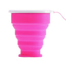 Silicone Camping Folding Cup Collapsible Trip Outdoor Travel Tool Rose Red