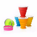 Silicone Camping Folding Cup Collapsible Trip Outdoor Travel Tool Rose Red