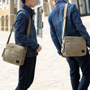 Retro Multifunction Canvas Messenger Bag Crossbody Shoulder Hand Bag Brown