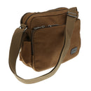 Retro Multifunction Canvas Messenger Bag Crossbody Shoulder Hand Bag Brown