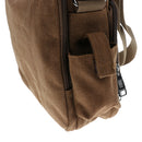 Retro Multifunction Canvas Messenger Bag Crossbody Shoulder Hand Bag Brown
