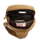 Mens Vintage Canvas Leather Backpack Shoulder Chest Sling Satchel Bag Coffee
