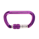 25KN Aluminium Screw Anto Locking Carabiner Rock Climbing Rappelling Safety Gear (Purple)