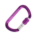 25KN Aluminium Screw Anto Locking Carabiner Rock Climbing Rappelling Safety Gear (Purple)