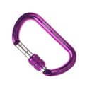 25KN Aluminium Screw Anto Locking Carabiner Rock Climbing Rappelling Safety Gear (Purple)