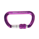 25KN Aluminium Screw Anto Locking Carabiner Rock Climbing Rappelling Safety Gear (Purple)