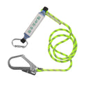 Fall Protection Shock Absorbing Rope Lanyard with Single Hook 2.2M Green
