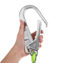 Fall Protection Shock Absorbing Rope Lanyard with Single Hook 2.2M Green