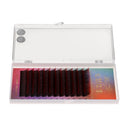 12 Rows Individual Eyelash Extension C Curl Thickness Fiber Eye Lash Tray Semi Permanent 12mm Black Red Gradient color