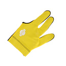 Left Hand 3 Finger Stretchy Pool Snooker Cue Billiard Shooters Glove -Yellow
