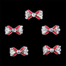 10PCS/SET Elegant Glitter Bow Shaped Nail Art Decorations Party Wedding Birthday Supplies DIY Red