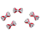 10PCS/SET Elegant Glitter Bow Shaped Nail Art Decorations Party Wedding Birthday Supplies DIY Red