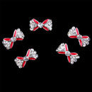10PCS/SET Elegant Glitter Bow Shaped Nail Art Decorations Party Wedding Birthday Supplies DIY Red