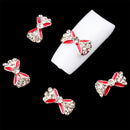 10PCS/SET Elegant Glitter Bow Shaped Nail Art Decorations Party Wedding Birthday Supplies DIY Red
