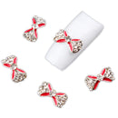 10PCS/SET Elegant Glitter Bow Shaped Nail Art Decorations Party Wedding Birthday Supplies DIY Red