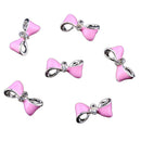 10PCS/SET Elegant Glitter Bow Shaped Nail Art Decorations Party Wedding Birthday Supplies DIY Pink