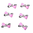 10PCS/SET Elegant Glitter Bow Shaped Nail Art Decorations Party Wedding Birthday Supplies DIY Pink