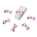 10PCS/SET Elegant Glitter Bow Shaped Nail Art Decorations Party Wedding Birthday Supplies DIY Pink