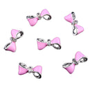 10PCS/SET Elegant Glitter Bow Shaped Nail Art Decorations Party Wedding Birthday Supplies DIY Pink