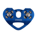 24KN Dual Sheaves Climbing Arborist Cable Trolley Pulley Rigging Rescue Gear