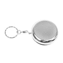 Mini Pocket Stainless Steel Outdoor Travel Round Ash Tray Ashtray with Key Chain Ring