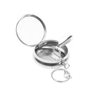 Mini Pocket Stainless Steel Outdoor Travel Round Ash Tray Ashtray with Key Chain Ring