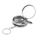 Mini Pocket Stainless Steel Outdoor Travel Round Ash Tray Ashtray with Key Chain Ring