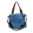 Women Fashion Outdoor Travel Shopping Office College Carry Shoulder Hanging Canvas Bag Tote Handbag Gift Blue