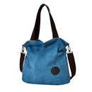 Women Fashion Outdoor Travel Shopping Office College Carry Shoulder Hanging Canvas Bag Tote Handbag Gift Blue