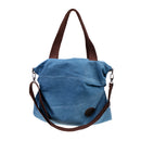Women Fashion Outdoor Travel Shopping Office College Carry Shoulder Hanging Canvas Bag Tote Handbag Gift Blue