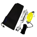 Folding Kayak Grapnel Anchor + 30ft Line with Snap Hook + Marker Buoy + Storage Bag